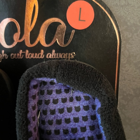 Halloween Women Black Cat Slippers Feline Spooky Size Large 8-9 Kitty Goth - Picture 4 of 8